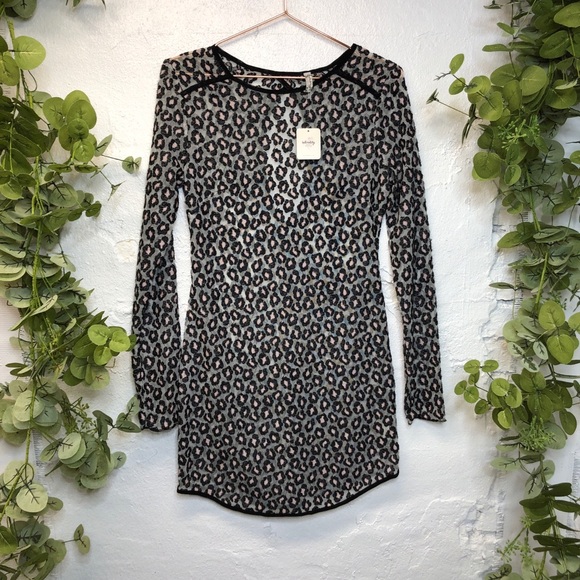Free People Dresses & Skirts - NWT Free People Leopard Print Sheer Dress S